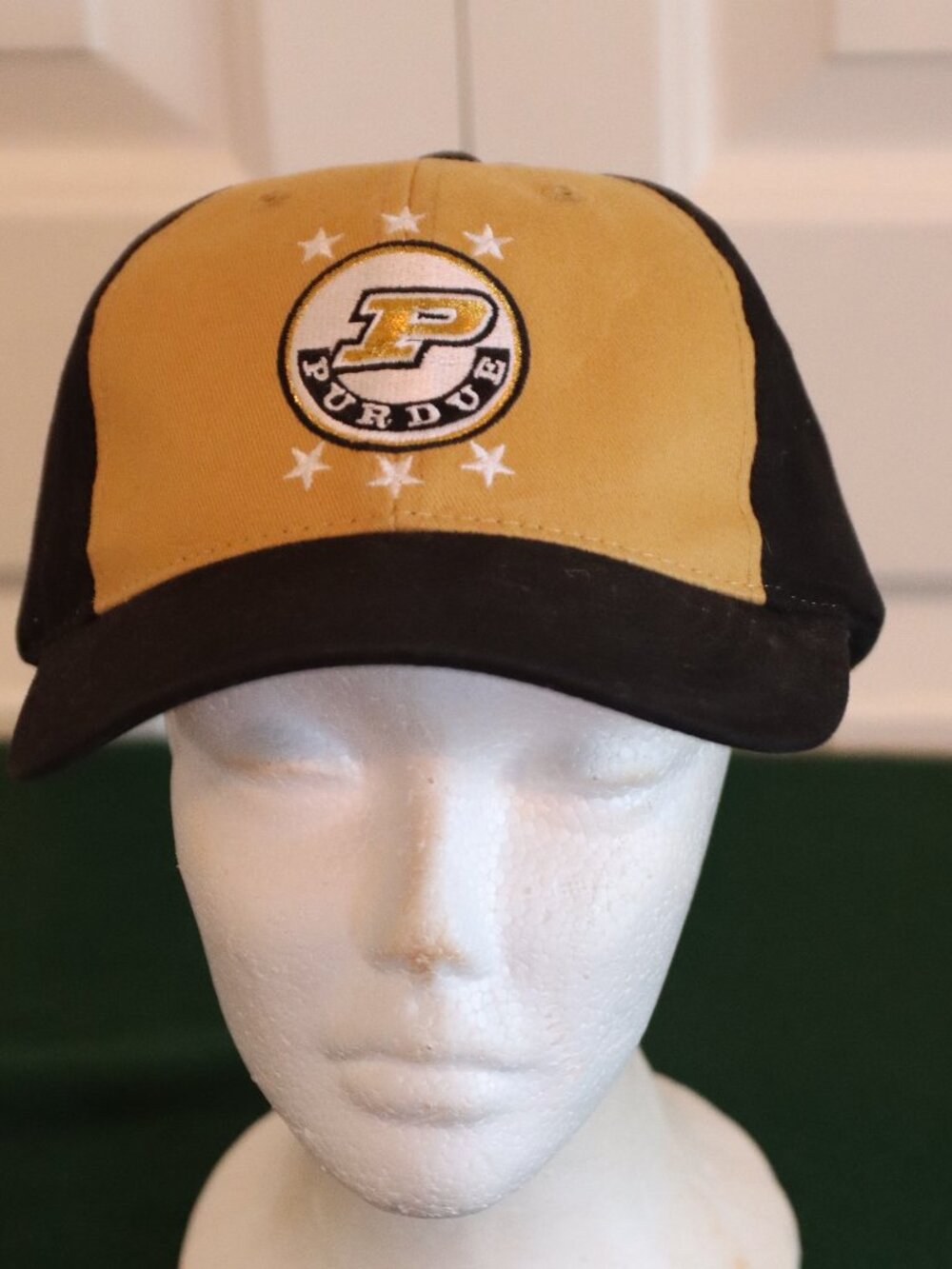 American Needle Quality Headwear Purdue Black/Gold Design Hook &Loop Back